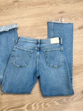 Rag & Bone Peyton Mid Rise Bootcut Jeans Raw Hem Distressed Size 26